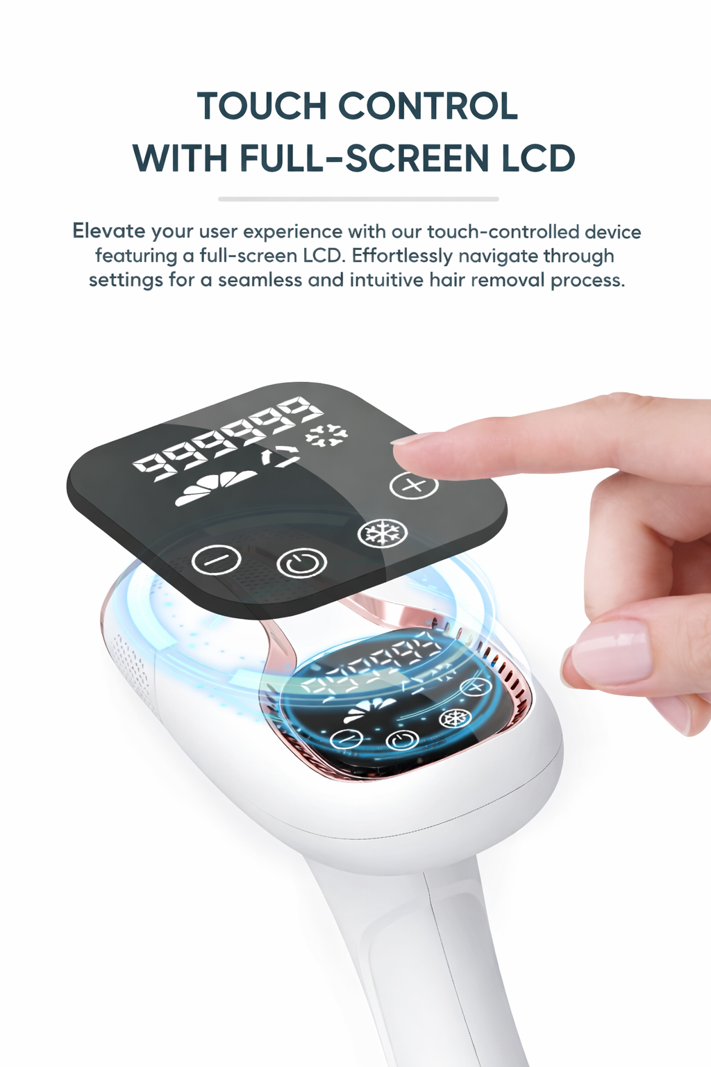 SkinPrime Pro™ IPL – LED Laser Hair Removal Device (White Edition)