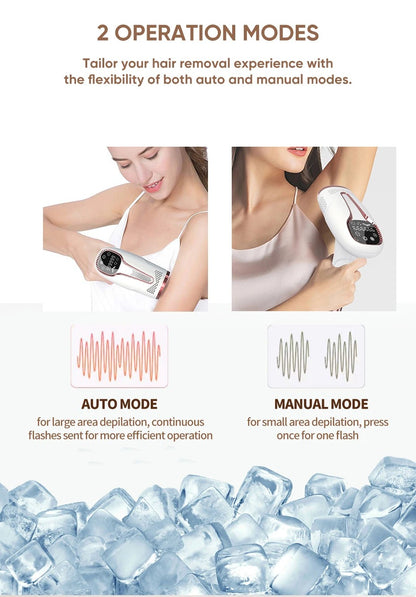 SkinPrime Pro™ IPL – LED Laser Hair Removal Device (White Edition)